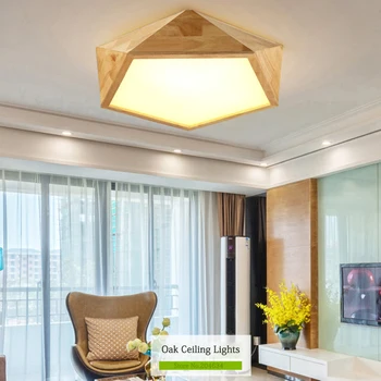 2016 Ny Overflade Monteret Led-loftsbelysning træ Moderne lamper til stuen, spisestuen, Soveværelse led loft lampe 220V