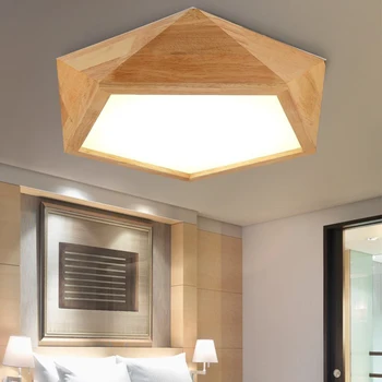 2016 Ny Overflade Monteret Led-loftsbelysning træ Moderne lamper til stuen, spisestuen, Soveværelse led loft lampe 220V