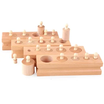 2016 Nye Ankomst Montessori Pædagogisk Legetøj af Træ Matematik Cylinder Socket Family Pack Tidlig Læring 4stk/sæt