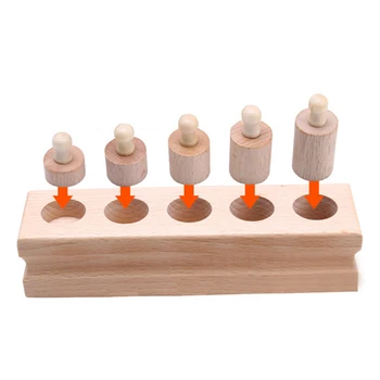 2016 Nye Ankomst Montessori Pædagogisk Legetøj af Træ Matematik Cylinder Socket Family Pack Tidlig Læring 4stk/sæt