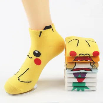 2016 Nye Ankomst Sok Pokemon GÅ 3D Printet Sox Pikachu Harajuku Tegnefilm Kvinders Sokker Nyhed Low Cut-Ankel Søde Meias Sokken