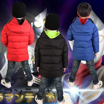 2016 Nye børn Ned & Parkacoats 3-10T vinter kids overtøj til drenge afslappet varm drenge hoodded jakke med briller drenge varme frakker