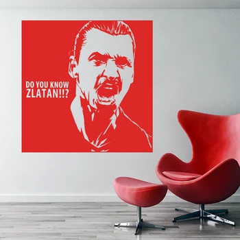 2016 Nyt design Zlatan Ibrahimovic Figur Wall Sticker Vinyl DIY home decor fodbold stjerne Decals fodbold atlet Spiller kids room