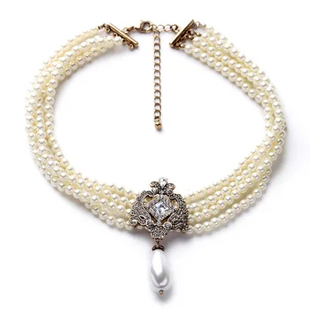 2016 Part Blænde Ædle Multilayer Perler, Kæde Romantisk Choker Halskæde Simuleret Perle Halskæde Mode Smykker