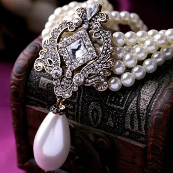 2016 Part Blænde Ædle Multilayer Perler, Kæde Romantisk Choker Halskæde Simuleret Perle Halskæde Mode Smykker