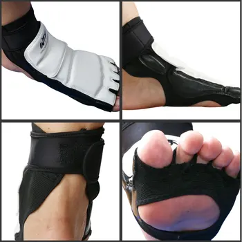 2016 PU Læder Halv Finger Taekwondo handsker fod vagt TKD beskyttere Fighting Karate footgear MMA hænder og fødder protector