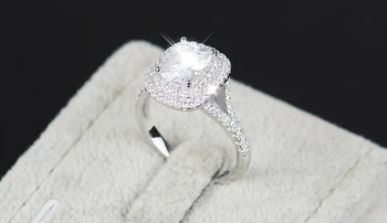 2016 Top kvalitet R&J Brand Brude Massiv 925 Sterling Sølv Ring Kage Engagement Bryllup Fine ringe, Smykker Til Kvinder