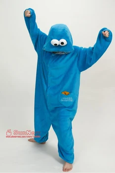 2016 Unisex Fashion Elmo Cookie Monster Cosplay Kostume Voksen Dyr Onesies Sesame Street Skikke til Halloween Romper Pyjamas