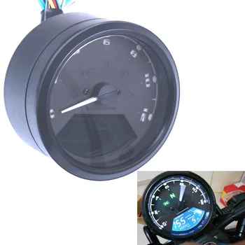 2017 12000 RMP kmh/mph Universal LCD Digital Speedometer Kilometertæller Omdrejningstæller Gear indikator, Motorcykel, Scooter golfvogne ATV
