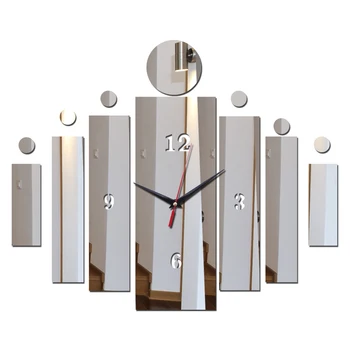 2017 3d spejl væg kunst akryl moderne ur design ur hjem udsmykning diy crystal vintage ure børn decal gratis fragt