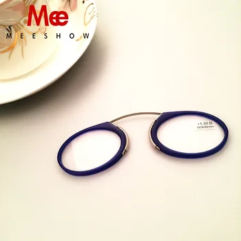 2017 BLÅ Næse Hvile Læsning Briller +1,0 til +3.5, Bærbare SOS Tegnebog Læser klip på Mini-briller til læsning med en case, 6105