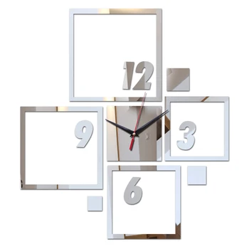 2017 direkte salg spejl kunst Akryl ur moderne design 3d wall se store ure hjem udsmykning diy krystal