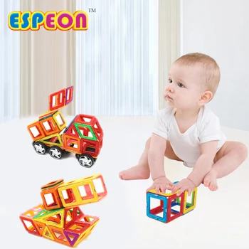 2017 Espeon 34Pcs Magnetiske Designer Normal Størrelse byggesten Mursten DIY 3D Modeller Uddannelse Legetøj For Børn