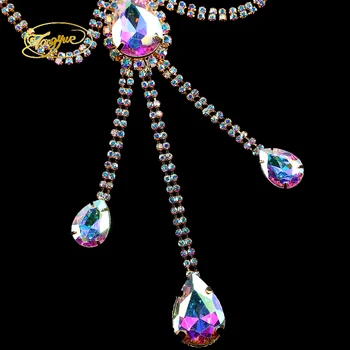 2017 Fashion Style 3 Slags Farver Skinner Crystal DIY Syning Decals Brudekjole Broche Rhinestone Dekoration Håndværk