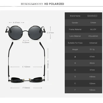 2017 HD polariseret runde metal solbriller uv400 mænds solbriller feminin kvinders vintage gafas de sol metal BESKYTTELSESBRILLER med box