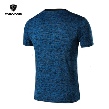 2017 Herre Sport Shirts til Mænd Kører Korte Ærmer Uddannelse Exericise Sved absorberende Tights Workout Fitness T-Shirt
