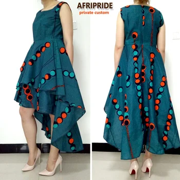 2017 hot salg afrikanske kjole til kvinder AFRIPRIDE egen tilpassede ærmeløs plisserede party dress ren voks bomuld A722582