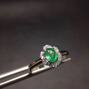 2017 hot salg grønne Smaragd 925 Sterling Sølv Engagement Ring For Kvinder