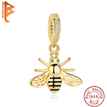 2017 Hot Salg Guld Farve Strålende Bee Charme Perle Passer Oprindelige BW Armbånd Halskæde Autentisk Mode, DIY Smykker