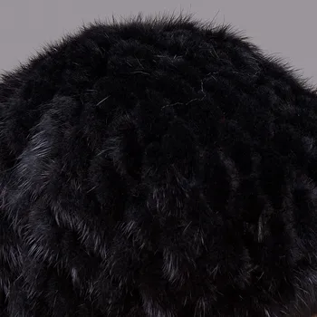 2017 Hot Salg Stil Real Mink Fur Hat For Hver Aldersgruppe Ædle Kvinder er Vinter Strikkede Mink-Pels Ananas Form Pels Hætte Hat