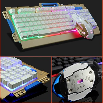 2017 K33 Kablede LED-Baggrundsbelyst belyst Mms-Ergonomisk Usb Gaming Tastatur Gamer + 3200DPI 6 Knapper Optical Gaming Mouse