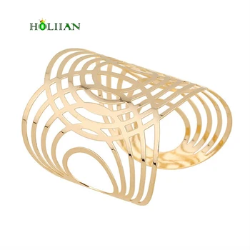 2017 kvinder oval Guld-farve armbånd bred wrap luksus egyptiske arm cuff bangle store moderne geometriske cirkel smykker west bijoux
