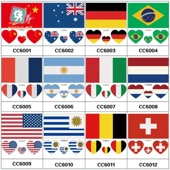 2017 Land Flag, Tatoveringer Fodbold Midlertidige Tatoveringer Flag tatoveringer Brazil, Tyskland, Australien,Usa Flag Tatoveringer Mærkat ansigt