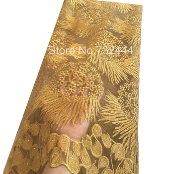 2017 Lilla afrikanske lace fabrics til bryllup hvid royal gold pink fransk blonde stof med sten seneste tyl blonde stof