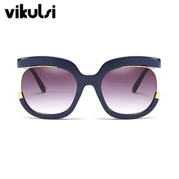 2017 Luksus Brand Designer Solbriller Kvinder Overdimensioneret Stor en Halv Frame UV400 Vintage solbriller Retro Briller For at Køre Kvindelige