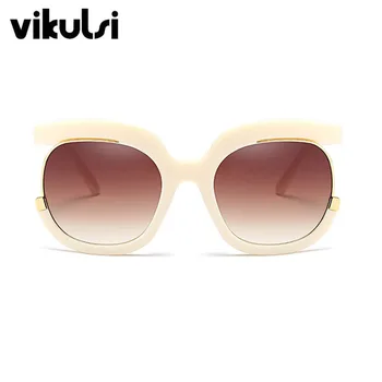 2017 Luksus Brand Designer Solbriller Kvinder Overdimensioneret Stor en Halv Frame UV400 Vintage solbriller Retro Briller For at Køre Kvindelige