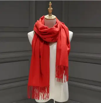 2017 luksus mærke tørklæde kvinder er Cashmere Tørklæde dobbelt side/color mode lady tørklæder tyk kvast pashmina sjaler bandana
