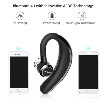 2017 Mpow trådløs bil hovedtelefoner bærbare håndfri bluetooth 4.1 180 rotation øretelefoner, hovedtelefoner med wicrophone