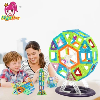 2017 MylitDear Stor Størrelse Magnetiske Designer 61Pcs byggesten 3D Konstruktion Toy Kids Baby Pædagogisk Kreative Legetøj Mursten