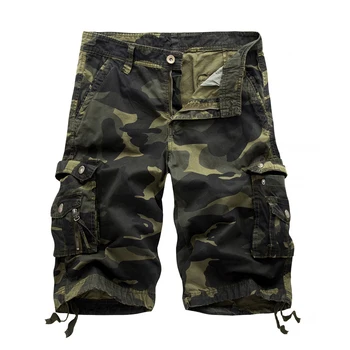 2017 Mænd Sommeren Army Camouflage Shorts til Mænd Mode Cargo Shorts Mandlige workoutshort Homme Bomuld Shorts Baggy Taktiske Shorts 38