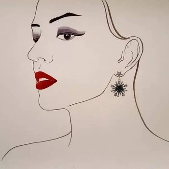 2017 new moon stars design Kvinders mode øreringe JUJIA mærke crystal stud øreringe til kvinder, piger