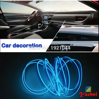 2017 Ny 2.3 mm-nederdel EL Wire Fleksibel Neon Lys Reb 10 Farve Valg Omfatter Ikke EL-Driver Til Bil Intern Part Dekoration
