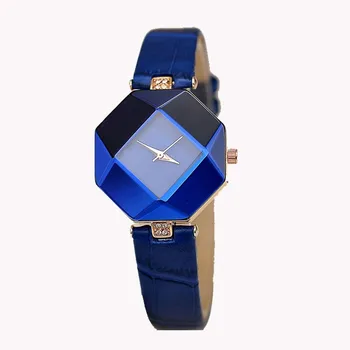 2017 Ny 5color smykker ure mode gave tabel kvinder Ure af høj kvalitet, Jewel perle skære Blå geometri mekaniske armbåndsure