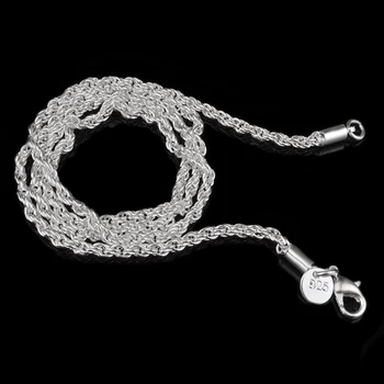 2017 ny 925 sterling sølv smykker, engros erklæring mode 4mm snoet reb mænd halskæde vitage vedhæng i sølv kæde