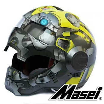 2017 Ny Bumblebee MASEI 610 IRONMAN Iron Man-hjelm, motorcykel hjelm halv hjelm open face hjelm casque motocross S M L XL
