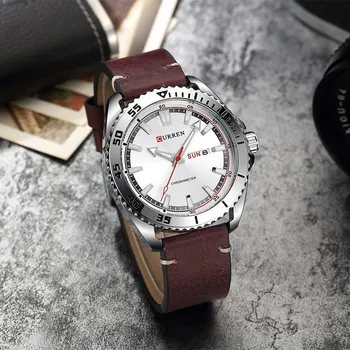 2017 ny CURREN 8272 Top Mærke Luksus ur til mænd dato display Mode Læder Quartz Armbånds Ure relogio masculino