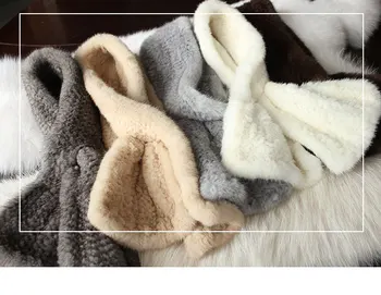 2017 ny dame mink tørklæde kort stykke på tværs af koreanske version af den håndlavede kvinder vævning pels dobbelt-sidet pels krave
