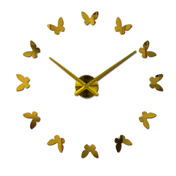 2017 Ny Diy-vægur Akryl Ure Mekaniske Ure Reloj De Forhold Stue Moderne 3d-Spejl Klistermærker Horloge Hjem Klok