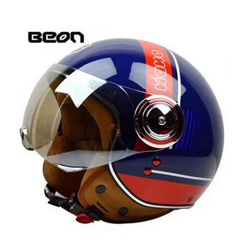 2017 Ny hollandsk BEON Retro stil halve ansigt Motorcykel hjelm B-110B el-cykel motorcykel hjelme til mænd/kvinder, gyldig e af ABS