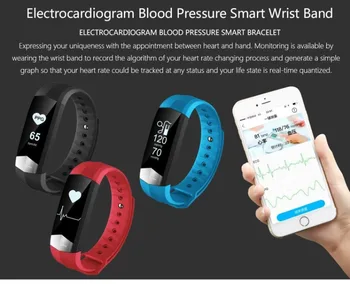 2017 NY KF-CD01 EKG, Blodtryk Overvåge Bluetooth Smart Armbånd Sport Fitness Smart Band Armbånd til VIVO Xplay6 / Xplay5