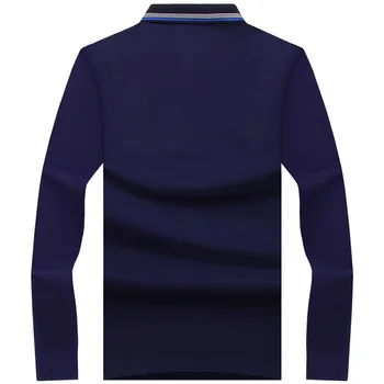 2017 Ny Klassisk Herre Polo Shirts med Lange Ærmer Foråret Mænds Shirt Mærker Camisa Polo Masculina Plus Størrelse 6XL 7XL 8XL 9XL 10XL
