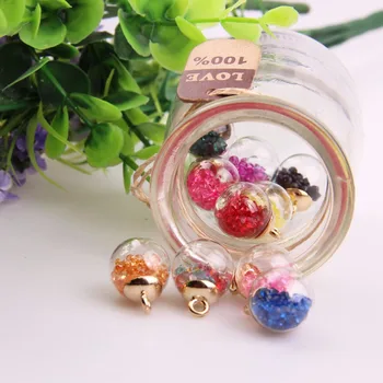 2017 Ny koreansk Stil Farverige Gennemsigtige Glas Bolden Kviksand Dobbeltsidet Zircon For DIY Smykker Øreringe, Charms Accessaries