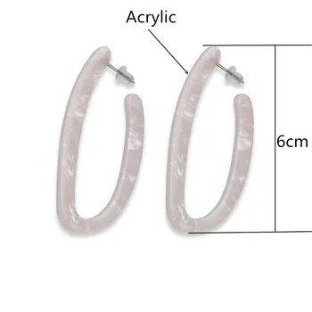 2017 Ny Personlighed Akryl Oval Minimalistisk Kurve Stud Øreringe Geometriske Simpel Plastik Øreringe, Mode Kvinder Smykker Gaver