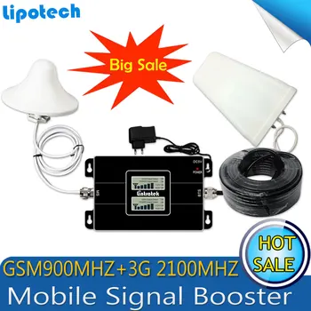 2017 Ny type! GSM 900/2100mhz Bual band Celle Smart Telefon Signal Booster WCDMA 3G Mobiltelefon Signal Forstærker Forstærker Med LCD -