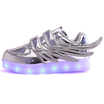 2017 Ny usb-opladning, glødende sneakers Børn Løber led vinger børn lyser op, lysende sko piger drenge mode sko