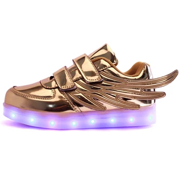 2017 Ny usb-opladning, glødende sneakers Børn Løber led vinger børn lyser op, lysende sko piger drenge mode sko